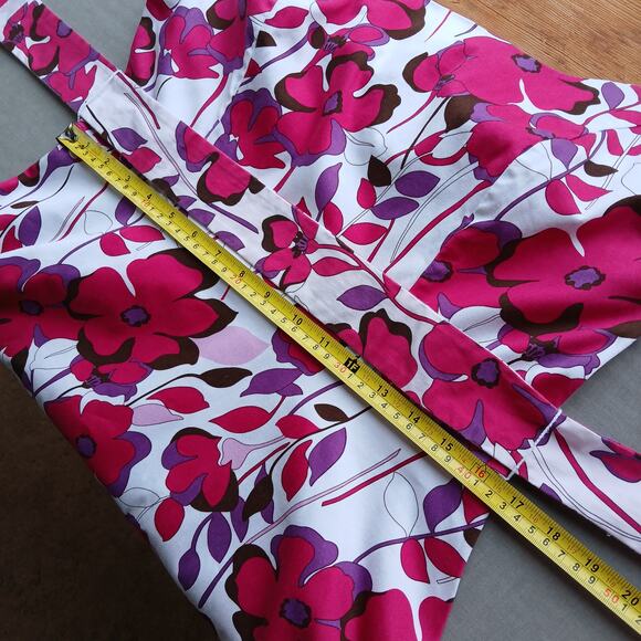 Breakin' Loose Fit & Flare Floral Dress size 12 cotton spandex princess seams - Picture 11 of 15